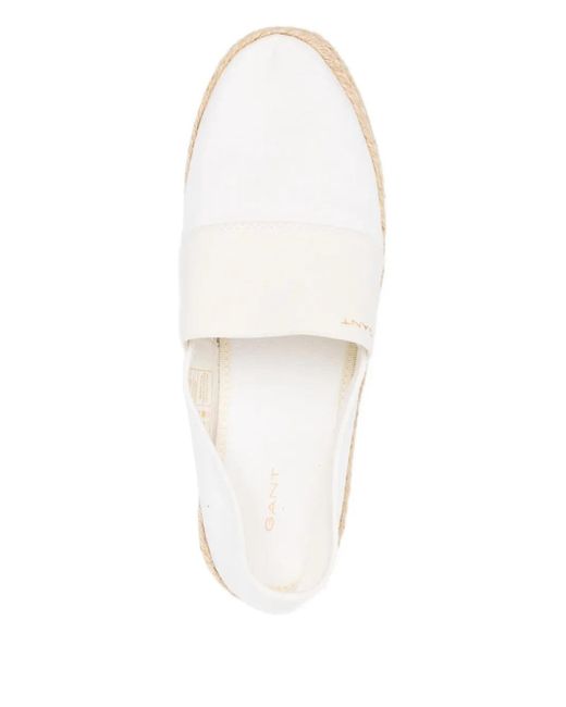 Gant White Flache Espadrilles aus Raffiabast