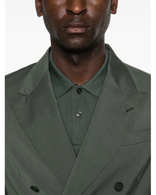 Manuel Ritz Green Double-Breasted Blazer for men