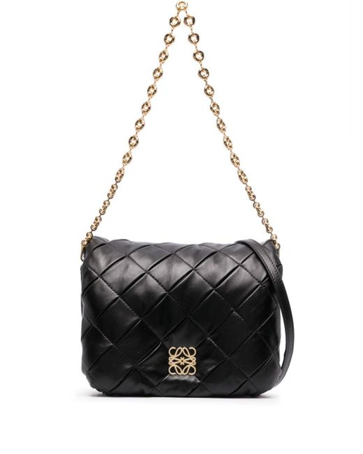 Loewe Black Puffer Goya Leather Shoulder Bag - Women's - Calf Leather