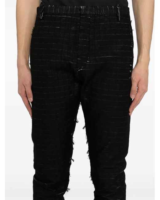 Label Under Construction Black Distressed Trousers for men
