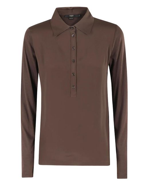 Polo A Maniche Lunghe di Seventy in Brown