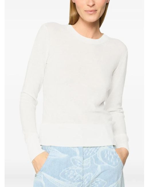 Top con cuello redondo Genny de color White