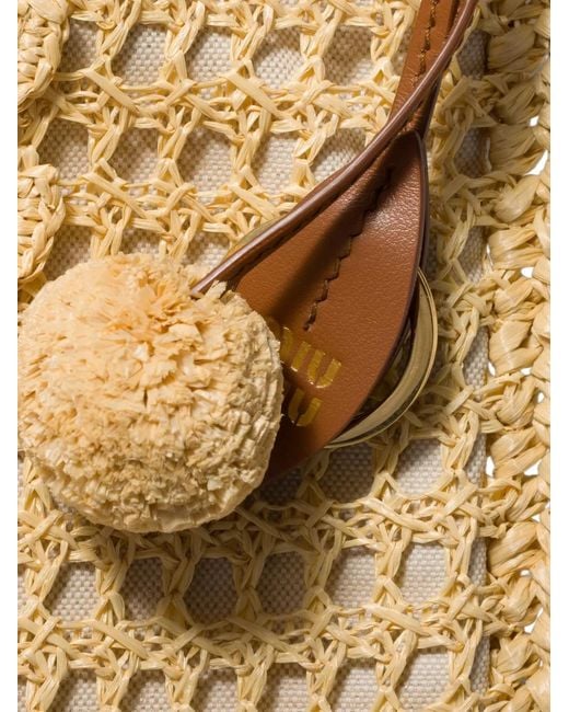 Miu Miu Natural Ivy Raffia Crochet Handbag