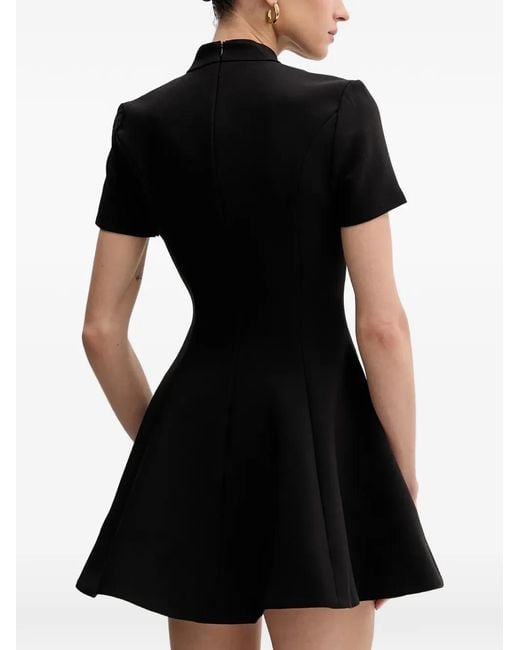 Bardot Black Zephyra Short-Sleeved Flared Mini Dress