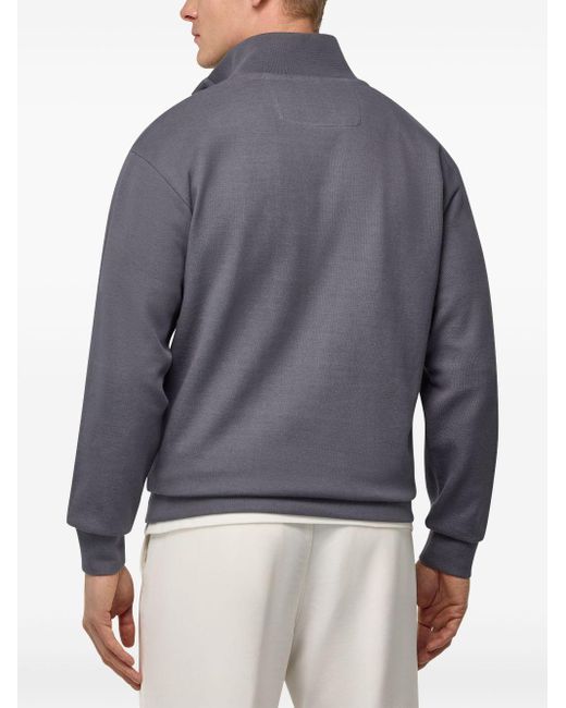 Boggi Gray Polo-Collar Sweatshirt for men