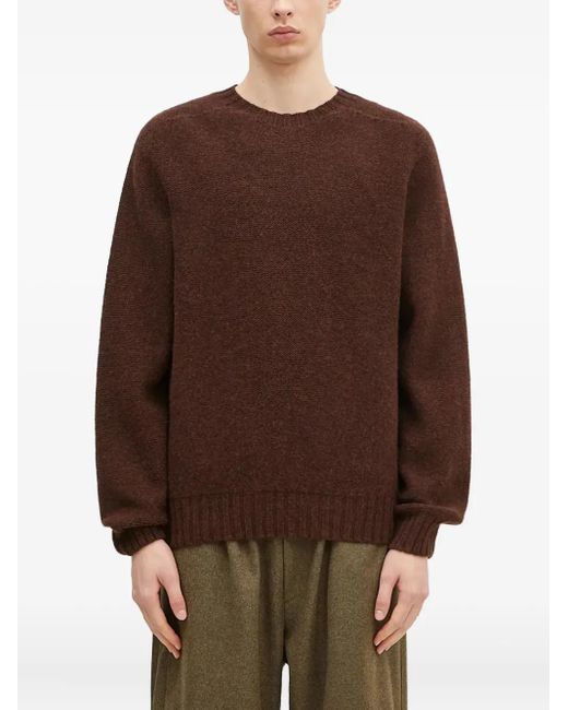 Jersey de lana con cuello redondo Universal Works de hombre de color Brown