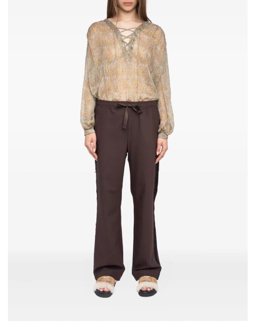 Zadig & Voltaire Purple Evy Drawstring Trousers