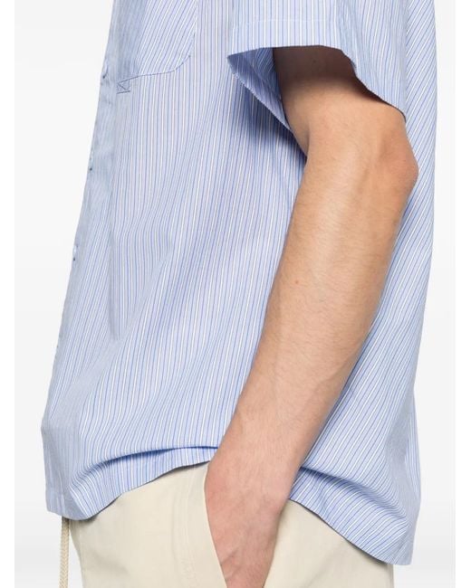 Arte' Blue Fold Pocket Striped Shirt