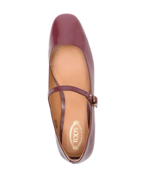 Tod's レザーフラットシューズ Red