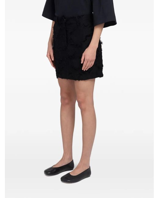 Minimum Black Esme Frayed Mini Skirt