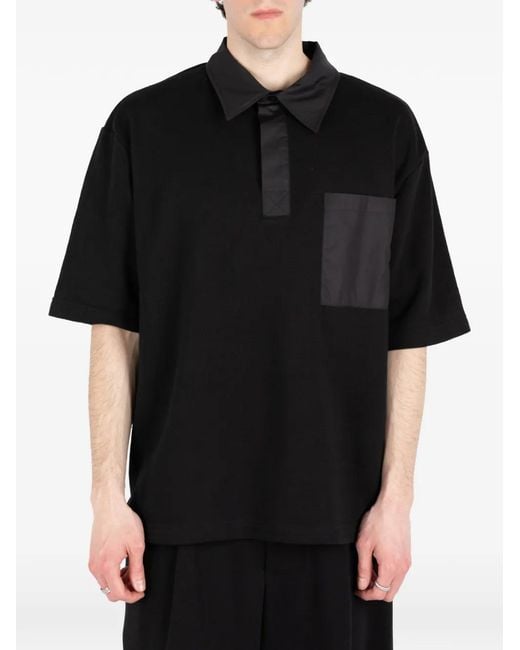 Societe Anonyme Black Polo 92 Patch-Pocket Cotton Polo Shirt for men