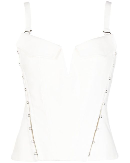 Dion Lee White Pocket Hook-and-eye Corset