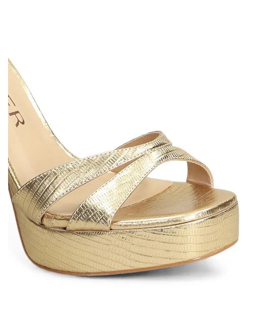 Werner Metallic Lizard-Effect Platform Sandals