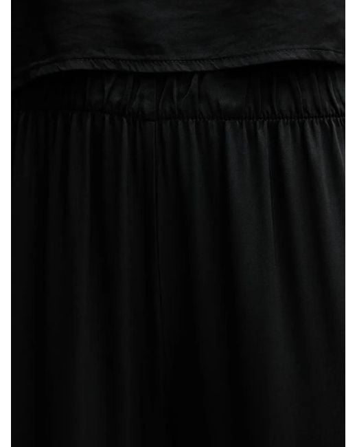Haveone Black Elasticated-Waistband Wide-Leg Trousers
