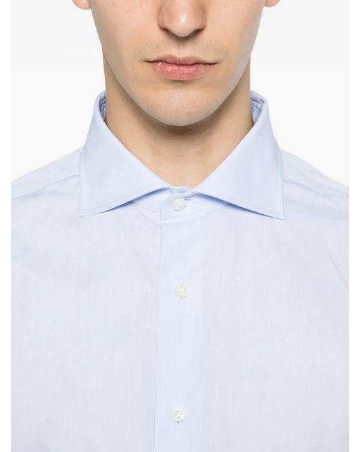 Truzzi White Spread-Collar Button-Up Shirt for men