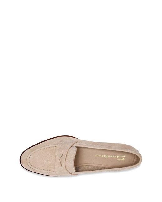 Santoni Natural Round-Toe Penny Loafers