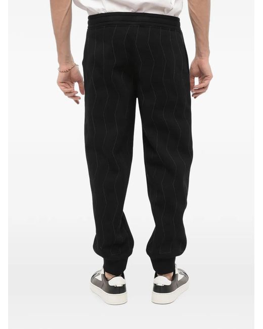 Neil Barrett Black Embroidered Loose-Fit Track Pants for men
