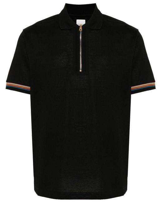 Paul Smith Black Artist-stripe Cotton Polo Shirt for men