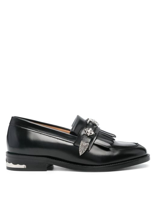 Toga Black Stud-embellished Leather Loafers