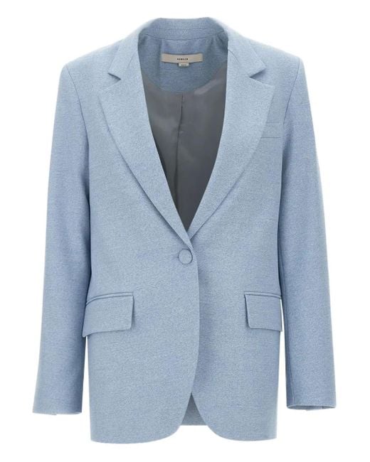 Remain Blue Single-Breasted Blazer