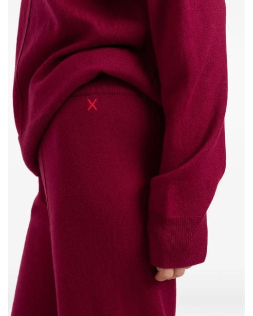Chinti & Parker Red Wide-Leg Track Pants