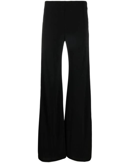 Alberta Ferretti Black Flared Wide-Leg Trousers