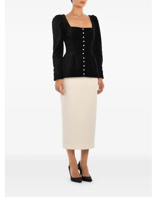 POST MERIDIEM Black Square-Neck Top