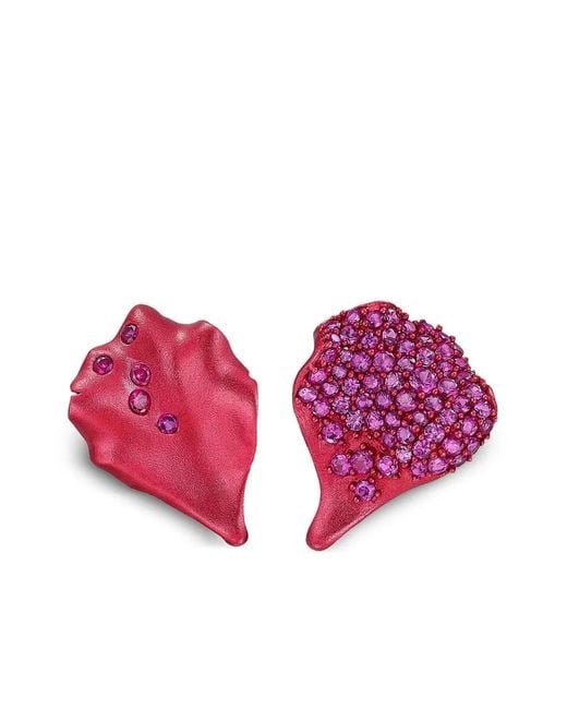 Anabela Chan Pink 14K Petal Ruby Earrings