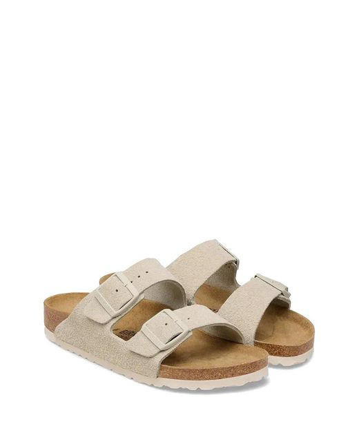 Birkenstock White Arizona Buckle-Fastening Sandals