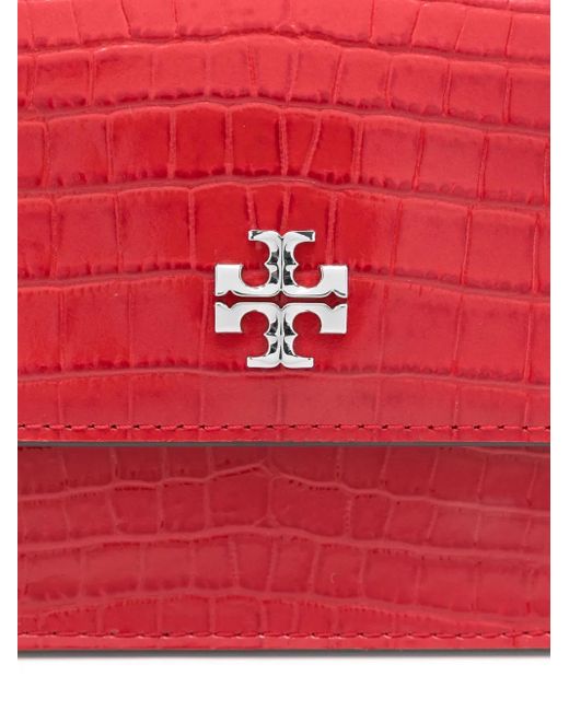 Tory Burch Red Mini Kira Embossed Handbag