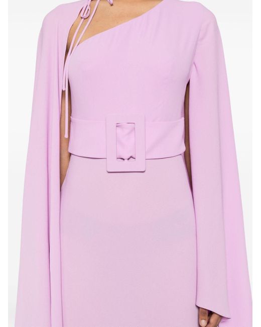 GIUSEPPE DI MORABITO Pink Cape-detail Crepe Maxi Dress