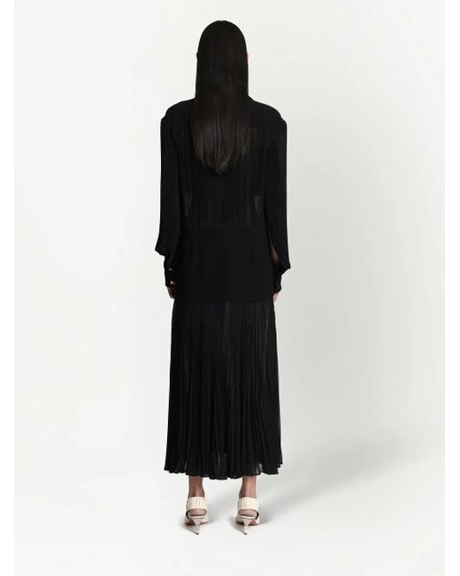 Proenza Schouler Black Plissé-Effect Shirt Dress