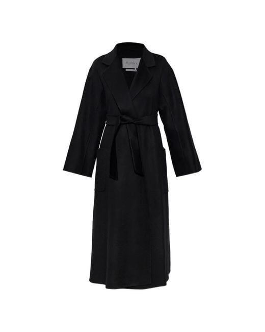 Max Mara Black Ludmilla Belted Coat
