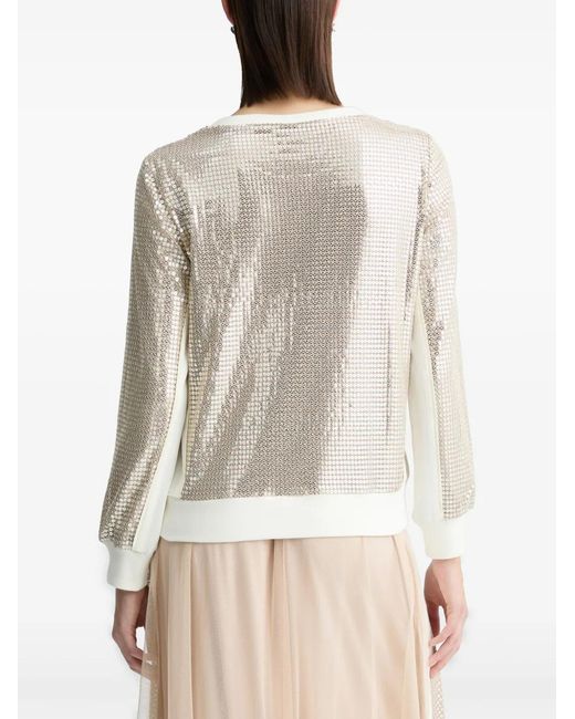 Liu Jo Natural Sequin-Embellished Sweatshirt