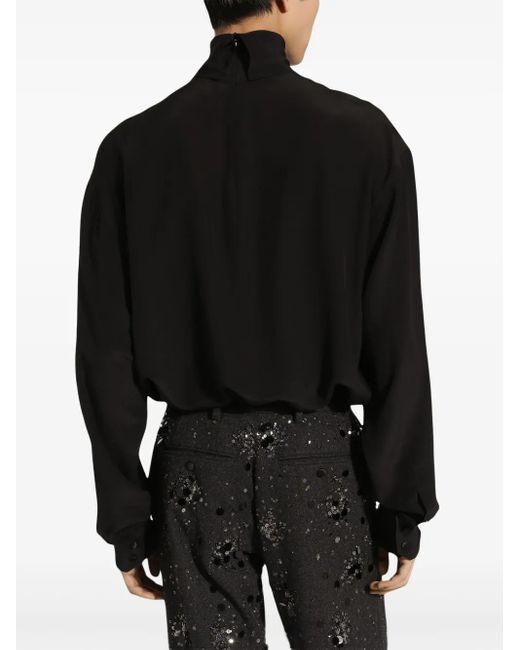 Dolce & Gabbana Black High Neck Shirt for men