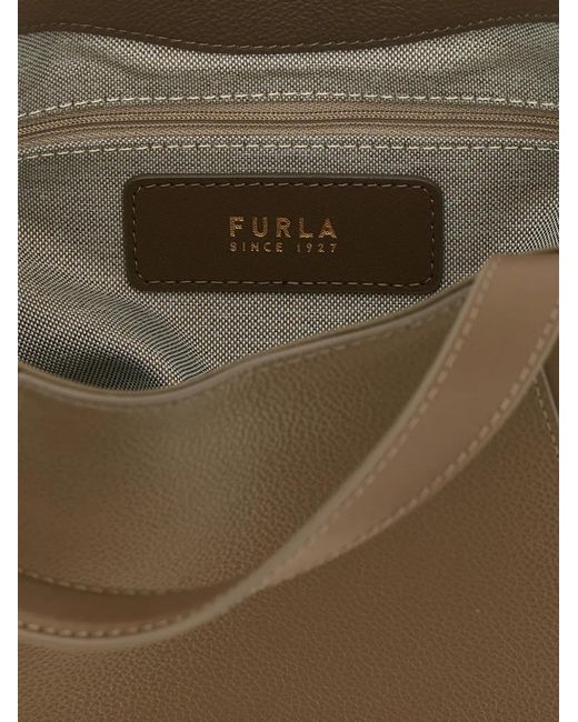 Furla Natural Goccia Grained Leather Tote Bag