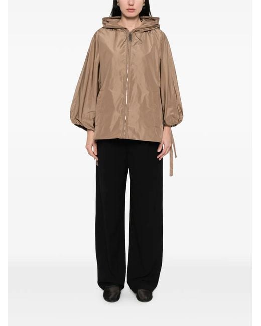 Max Mara Natural Drawstrings-Hem Coat
