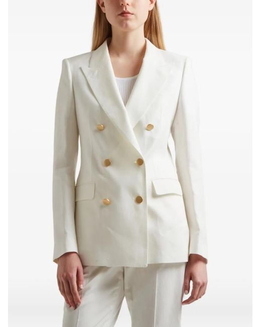 Blazer J-Parigi À Boutonnière Croisée Tagliatore en coloris White