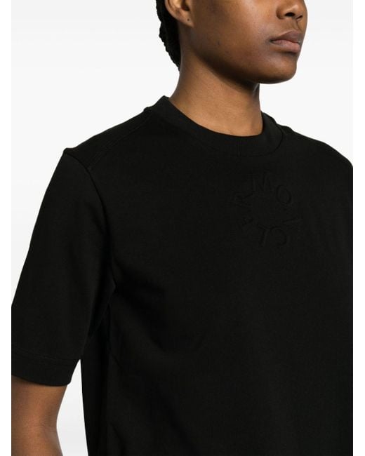 T-shirt en coton à logo embossé Moncler en coloris Black