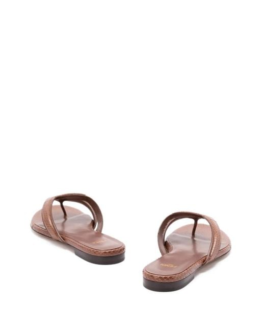 Fendi Brown Fling Flat Sandals
