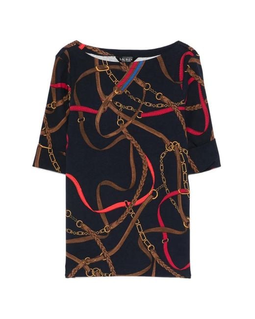 Ralph Lauren Black Chain-Print T-Shirt