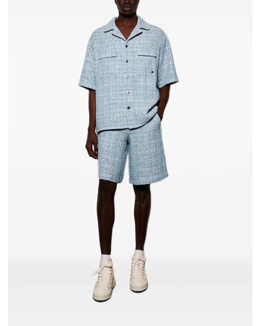 Amiri Blue Boucle Side-Pockets Shorts for men