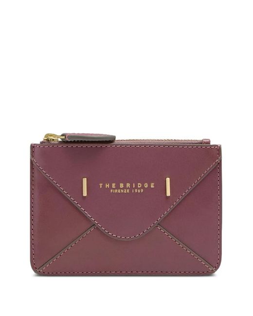 The Bridge Purple Frida Envelope-Detail Leather Card Holder