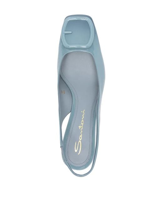 Santoni Blue 50Mm Patent-Leather Pumps