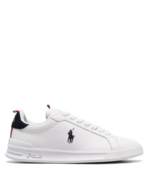 Polo Ralph Lauren White Heritage Court Ii Lace-up Sneakers