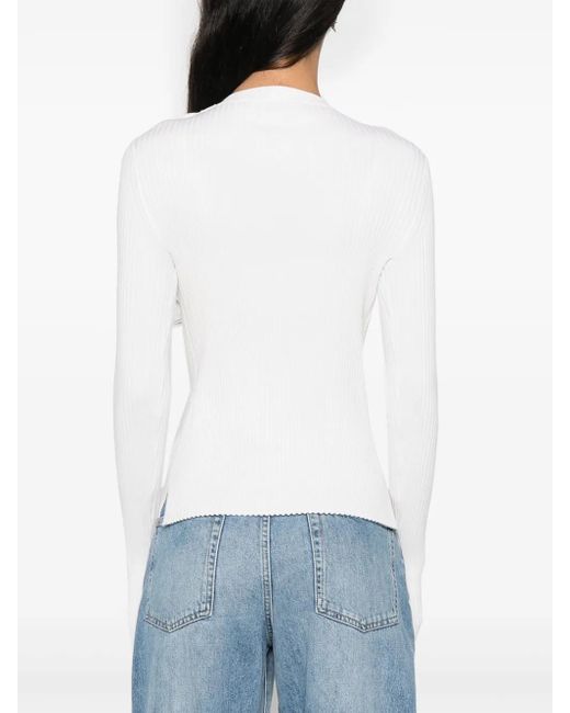 Dorothee Schumacher White Buttoned-Shoulder Sweater
