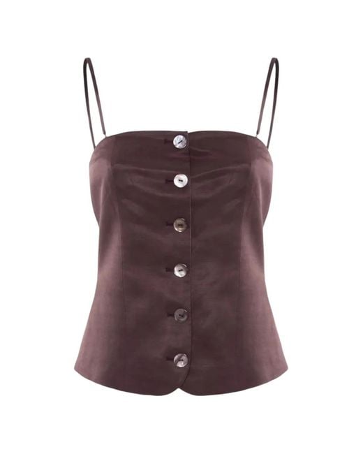 Nenette Purple Fiona Button-Fastening Top
