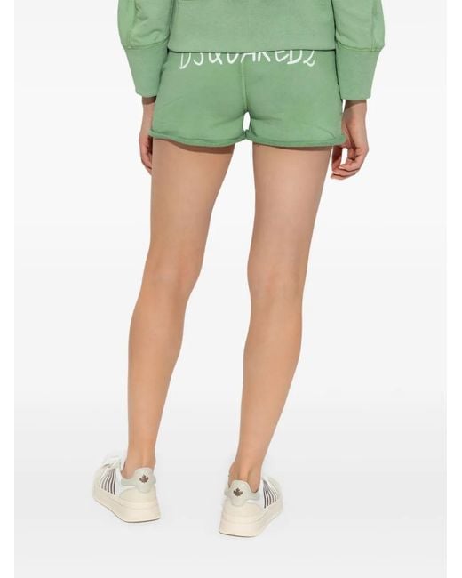Shorts Con Coulisse E Risvolti di DSquared² in Green