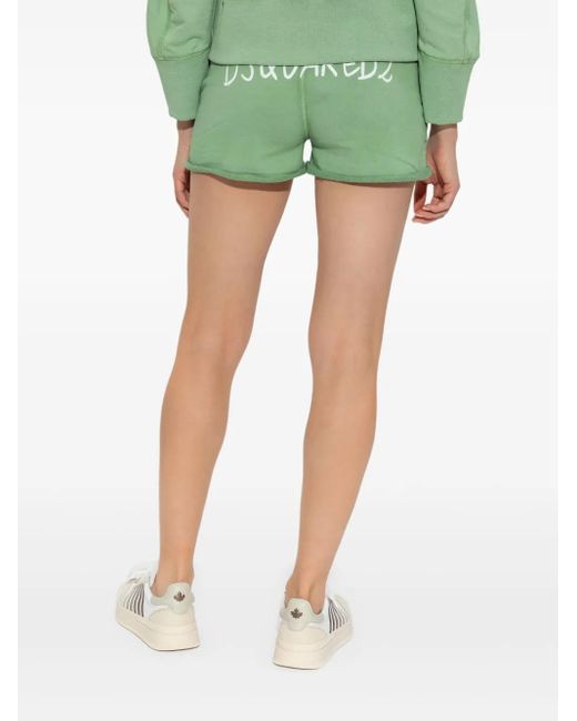 DSquared² Green Kordelzug-Shorts mit Rollsaum