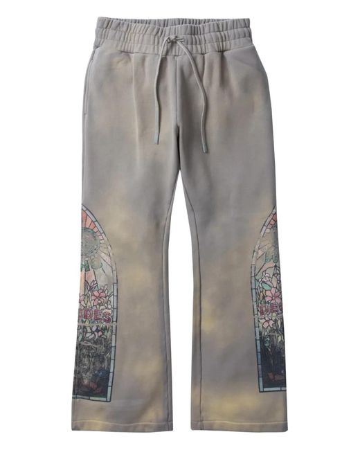 Who Decides War Gray Graphic Track Pants
